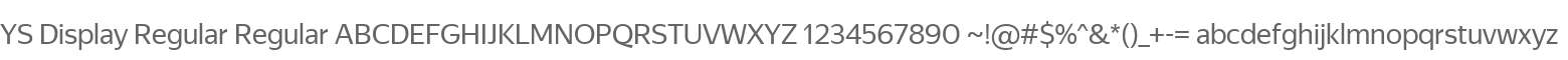 YS Display Regular Regular
