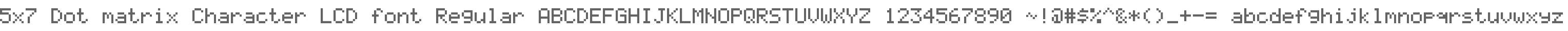 5x7 Dot matrix Character LCD font