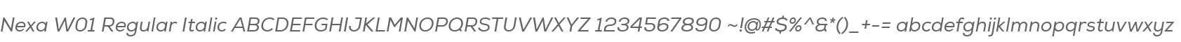 Nexa W01 Regular Italic