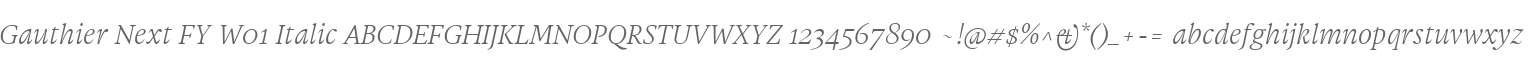 Gauthier Next FY W01 Italic
