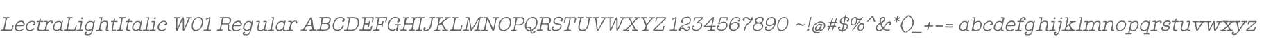 LectraLightItalic W01 Regular
