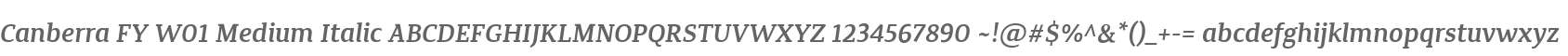 Canberra FY W01 Medium Italic