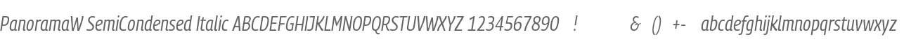 PanoramaW SemiCondensed Italic
