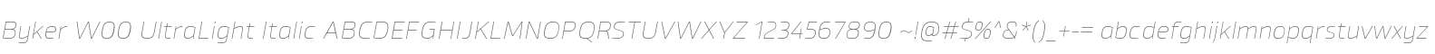 Byker W00 UltraLight Italic