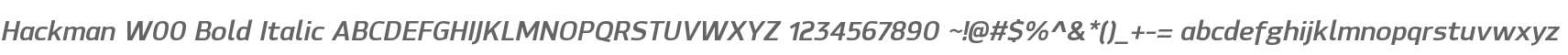 Hackman W00 Bold Italic