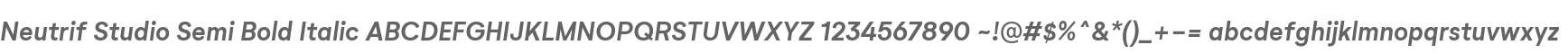 Neutrif Studio Semi Bold Italic