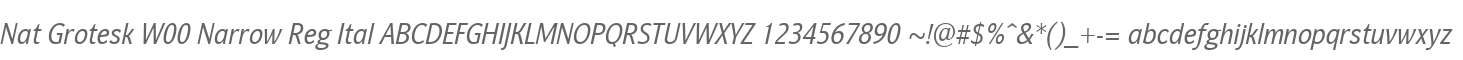 Nat Grotesk W00 Narrow Reg Ital
