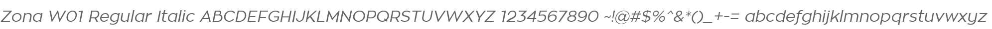 Zona W01 Regular Italic