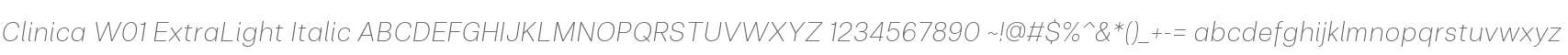 Clinica W01 ExtraLight Italic