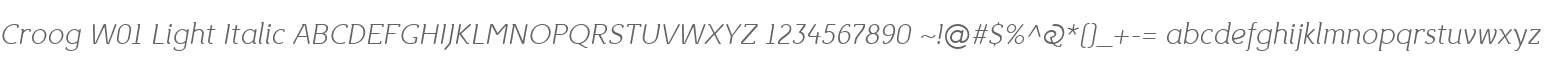 Croog W01 Light Italic