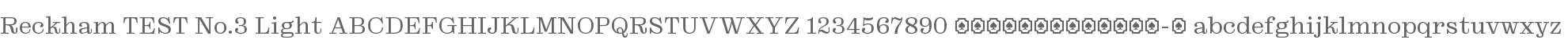 Reckham TEST No.3 Light