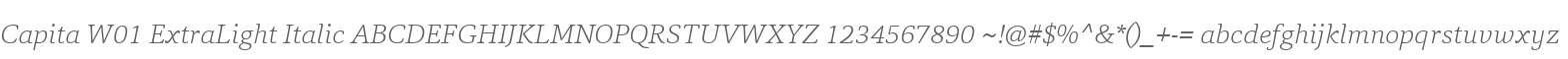 Capita W01 ExtraLight Italic