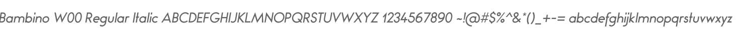 Bambino W00 Regular Italic