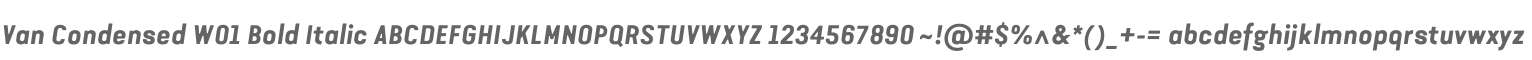 Van Condensed W01 Bold Italic