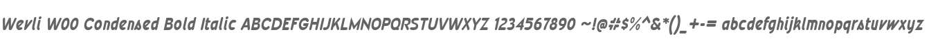 Wevli W00 Condensed Bold Italic