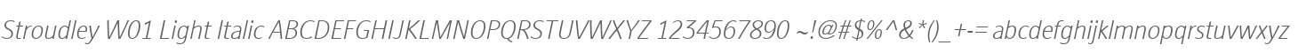 Stroudley W01 Light Italic