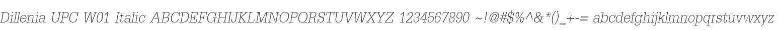 Dillenia UPC W01 Italic