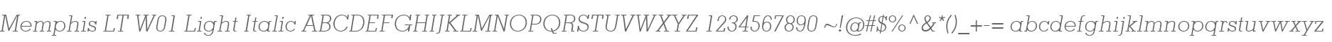 Memphis LT W01 Light Italic