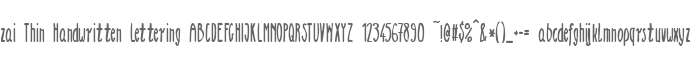 zai Thin Handwritten Lettering
