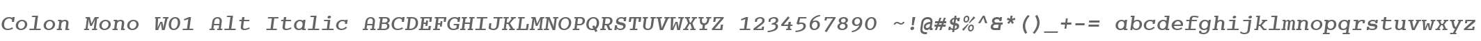 Colon Mono W01 Alt Italic