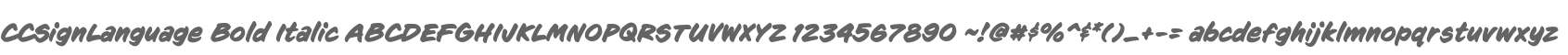 CCSignLanguage Bold Italic