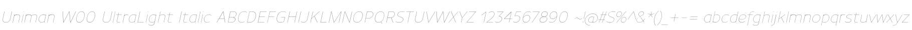 Uniman W00 UltraLight Italic