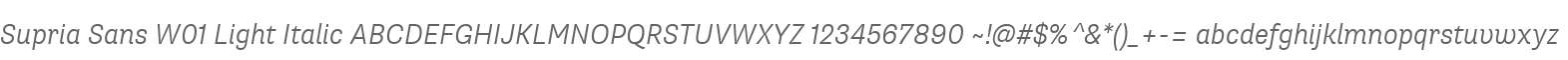 Supria Sans W01 Light Italic