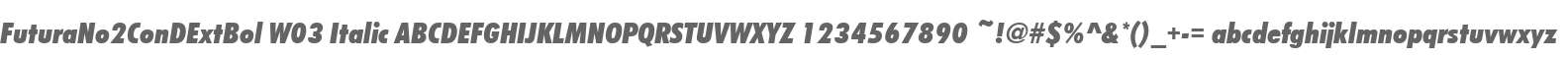 FuturaNo2ConDExtBol W03 Italic