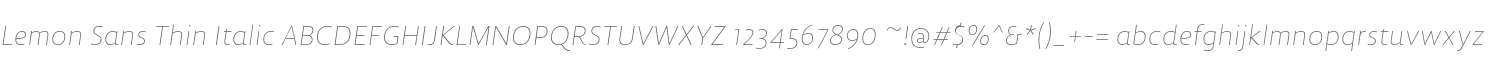 Lemon Sans Thin Italic