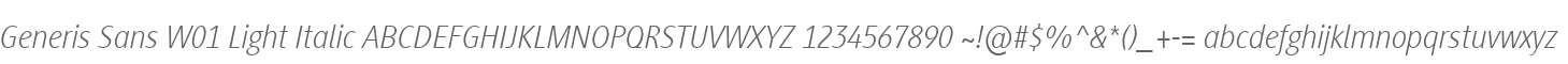 Generis Sans W01 Light Italic