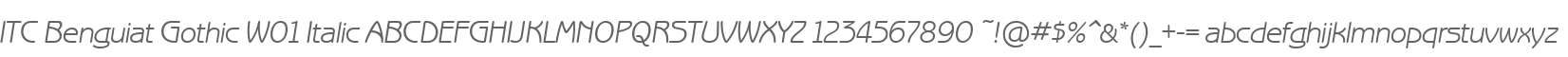 ITC Benguiat Gothic W01 Italic