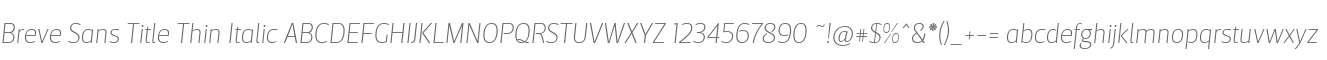 BreveSansTitle-ThinItalic