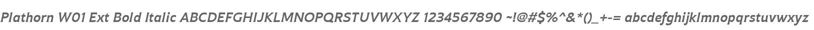 Plathorn W01 Ext Bold Italic