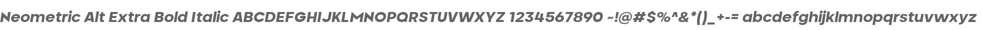 Neometric Alt Extra Bold Italic