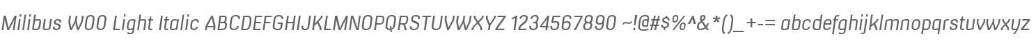Milibus W00 Light Italic