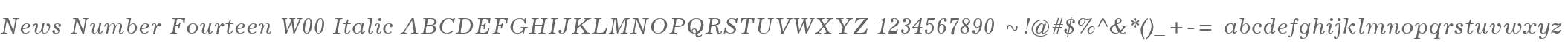 News Number Fourteen W00 Italic