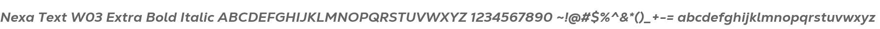 Nexa Text W03 Extra Bold Italic
