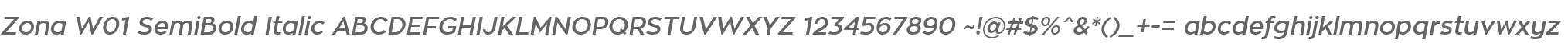 Zona W01 SemiBold Italic