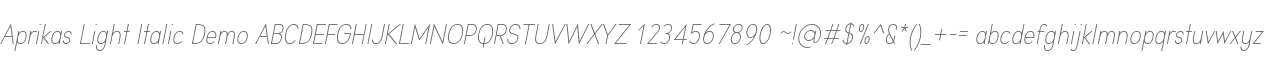 Aprikas Light Italic Demo