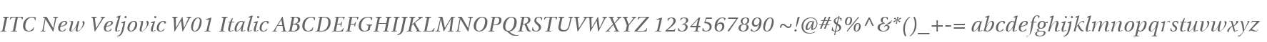ITC New Veljovic W01 Italic