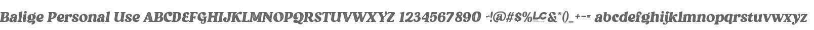 Balige Personal Use