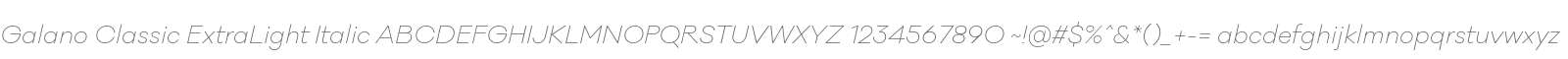 Galano Classic ExtraLight Italic