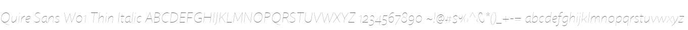 Quire Sans W01 Thin Italic