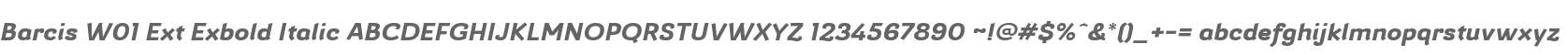 Barcis W01 Ext Exbold Italic