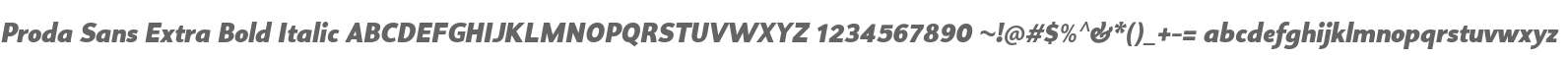 Proda Sans Extra Bold Italic