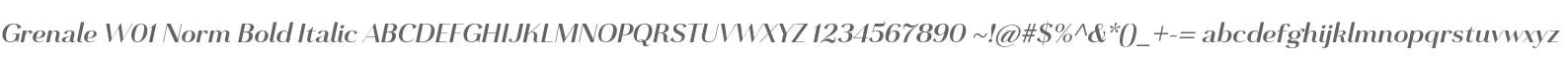 Grenale W01 Norm Bold Italic