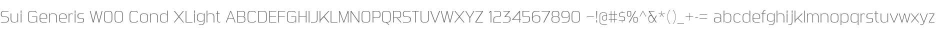 Sui Generis W00 Cond XLight
