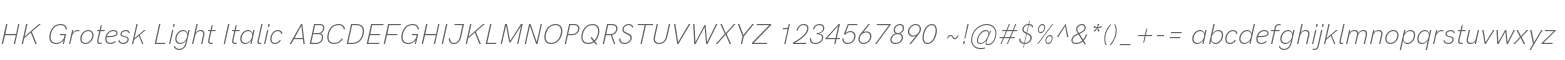 HK Grotesk Light Italic