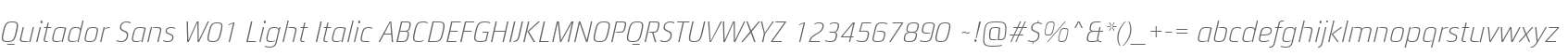 Quitador Sans W01 Light Italic