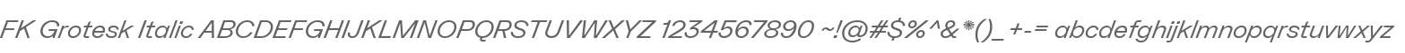 FK Grotesk Italic